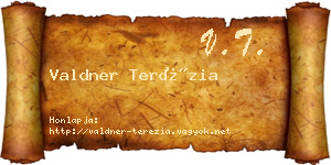 Valdner Terézia névjegykártya